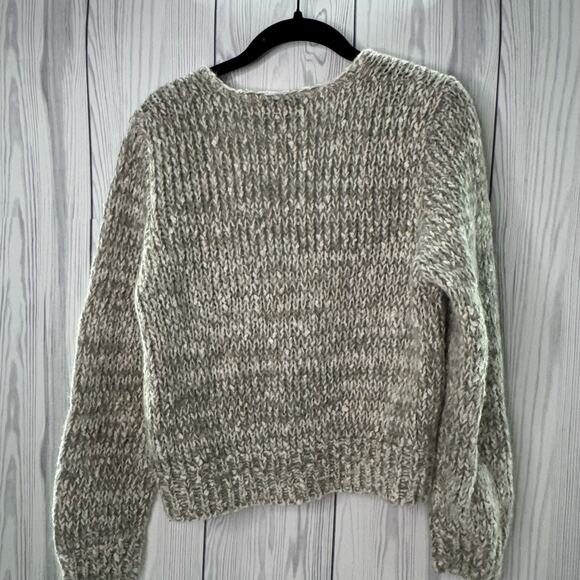 Vintage Robert Scott Gray V-Neck Cardigan 1980s Taiwan Retro Medium - Picture 3 of 6